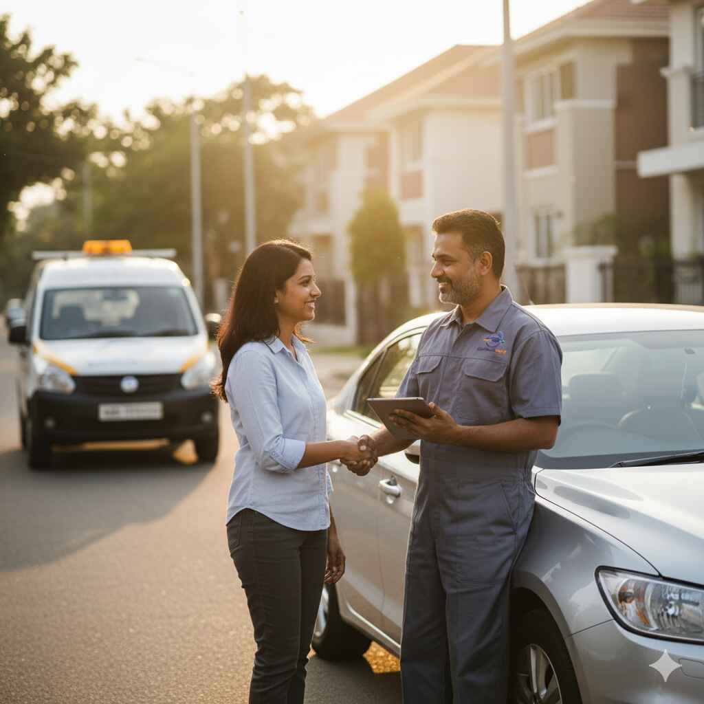 OnSpotCarMech24x7 mechanic working on a car